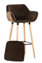 TPFLiving Barhocker Grande Gestell Holz Samt